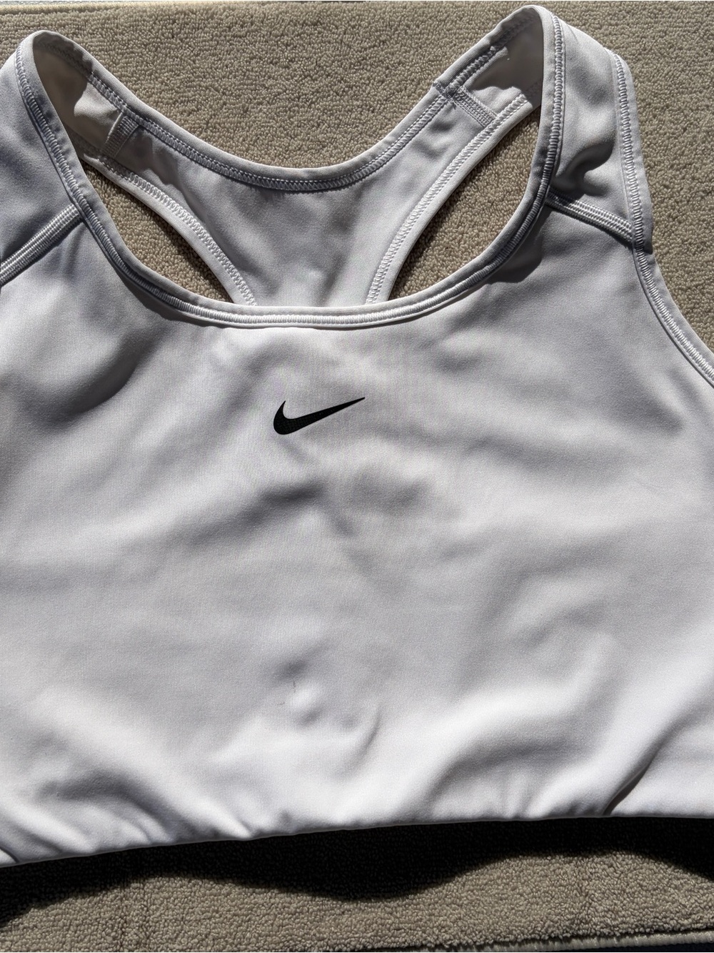 Nike Dri-FIT Swoosh Non-Padded Medium-Support Sports Bra White Size L